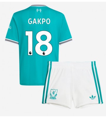 Liverpool Cody Gakpo #18 Tredjetrøje Børn 2025-26 Kortærmet (+ Korte bukser)
